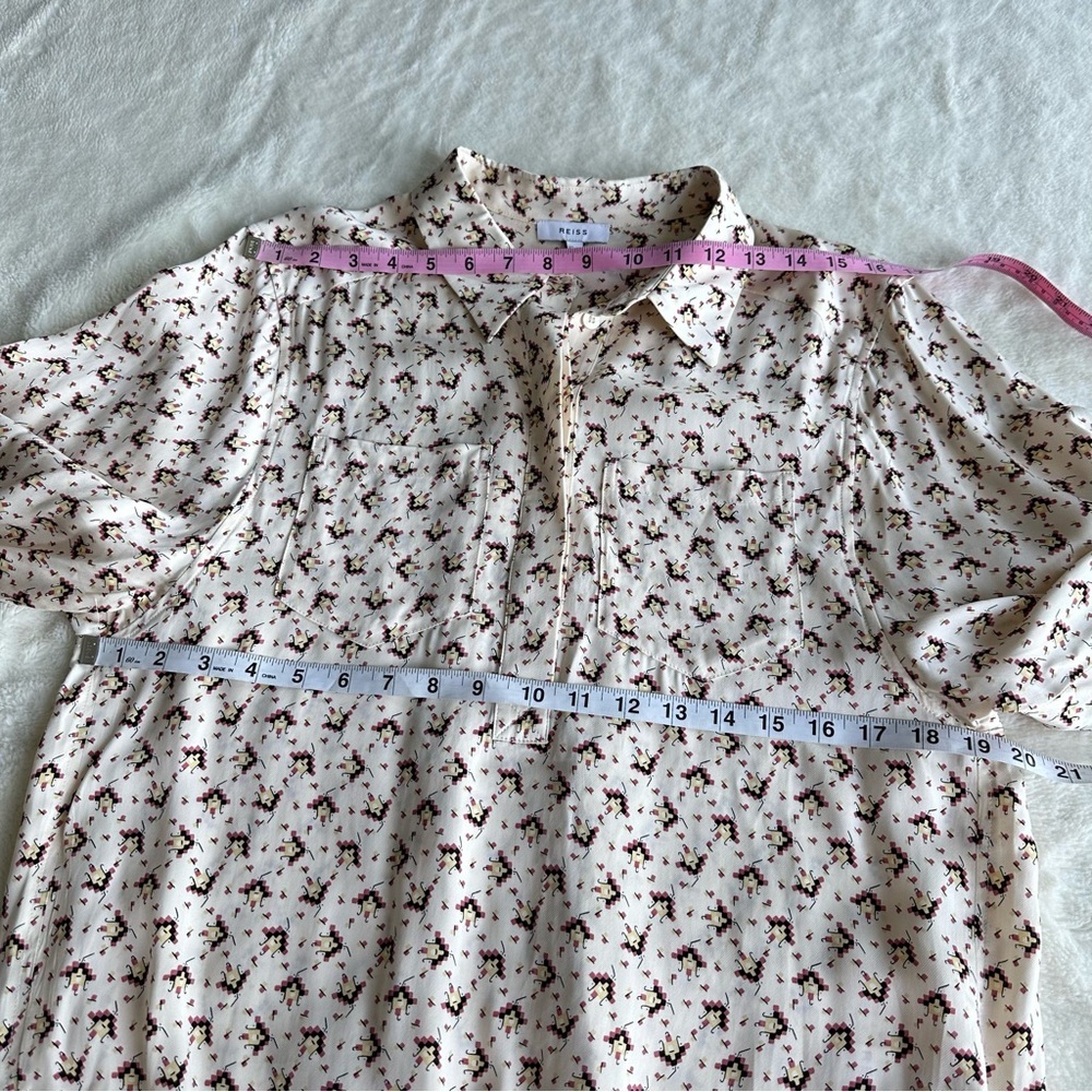Reiss Floral Blouse in Cream and Black - Picture 4 of 11